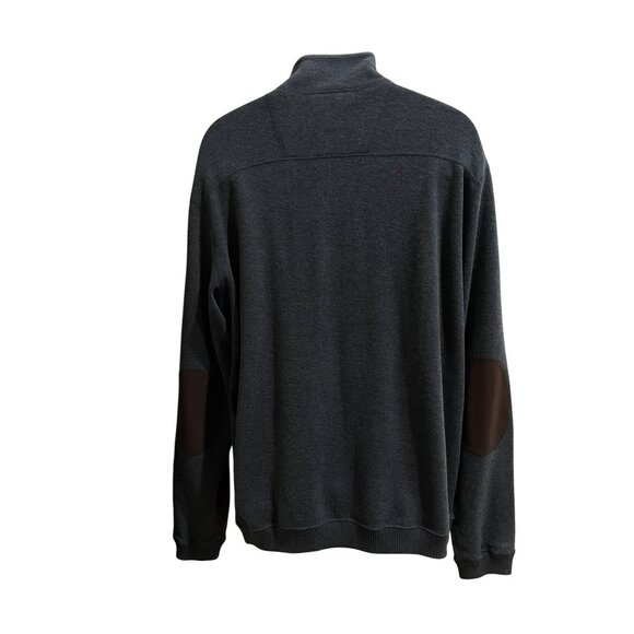 Daniel Cremieux Mens Reversible 1/4 Zip Pullover Sweater W/ Elbow Patches Dark G - Picture 4 of 10